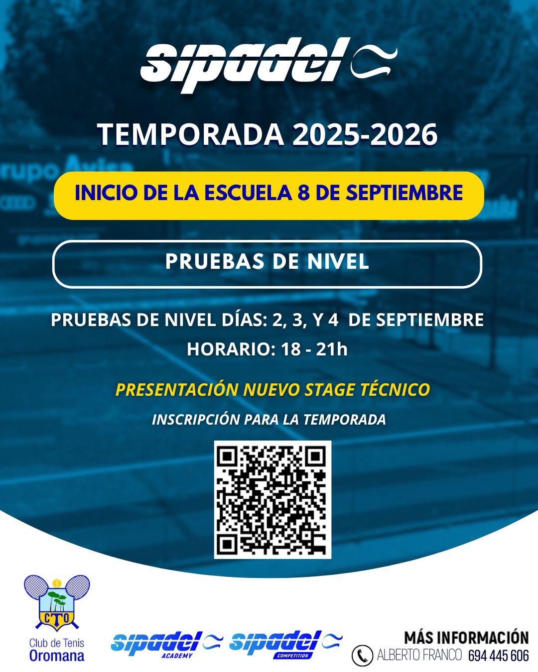 ESCUELA DE PÁDEL: INICIO DE TEMPORADA