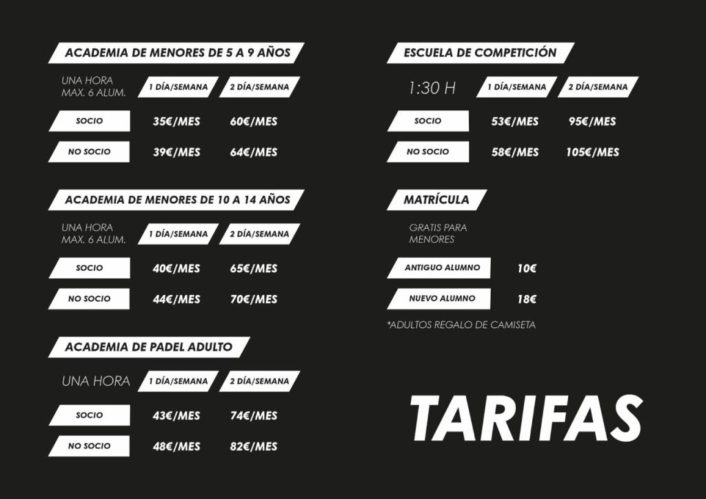 Imagen de Tarifa precios